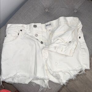 Agolde White Distressed Jean Shorts High-Waisted